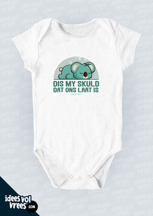 Baba Vest Idees Vol Vrees® "Dis my skuld dat ons laat is"
