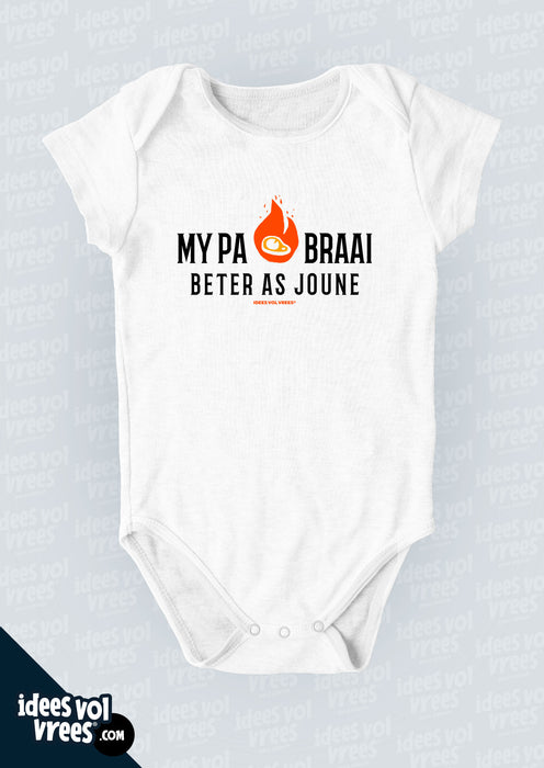 Baba Vest Idees Vol Vrees® "My pa braai beter"