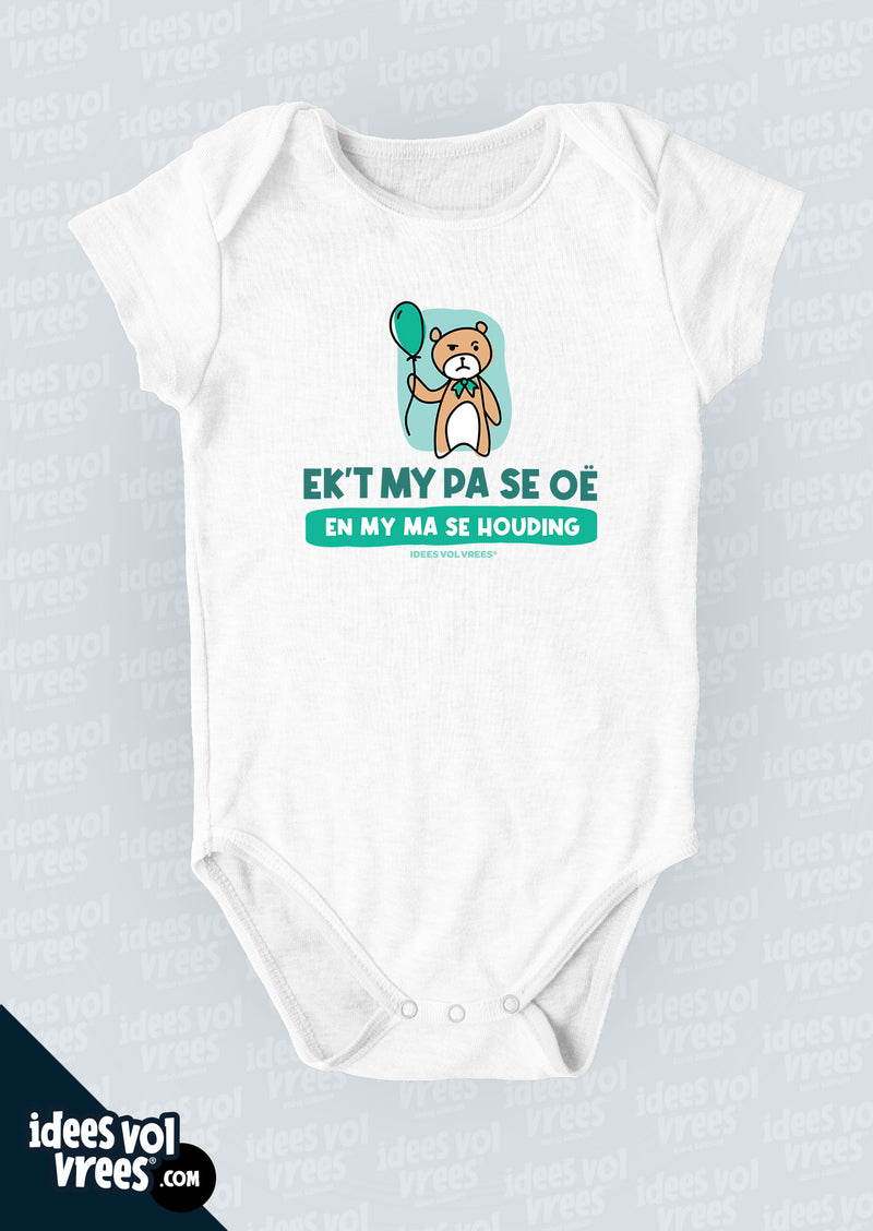 Baba Vest Idees Vol Vrees® "Ek't my pa se oë en my ma se houding"