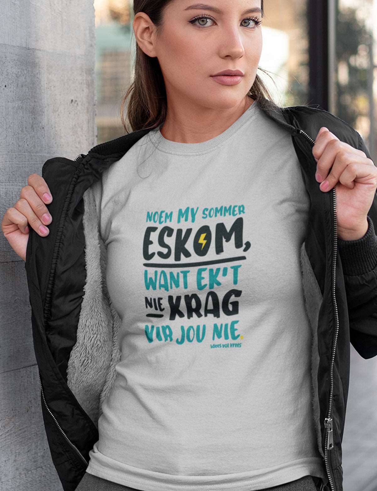 Idees Vol Vrees® NOEM MY SOMMER ESKOM... Women's T-shirt