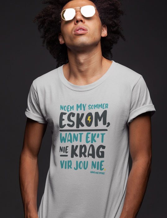 Idees Vol Vrees® NOEM MY SOMMER ESKOM... Men's T-shirt
