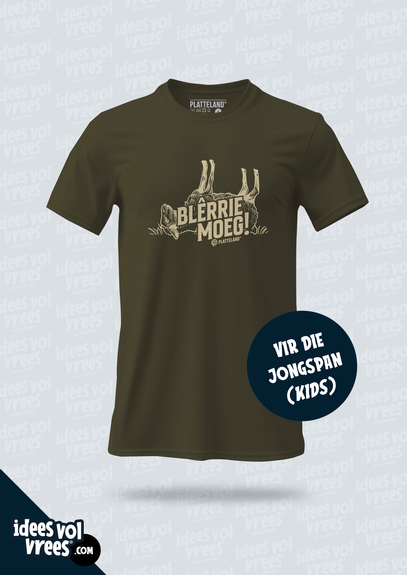 Platteland® Blerrie Moeg! T-shirt (Unisex)