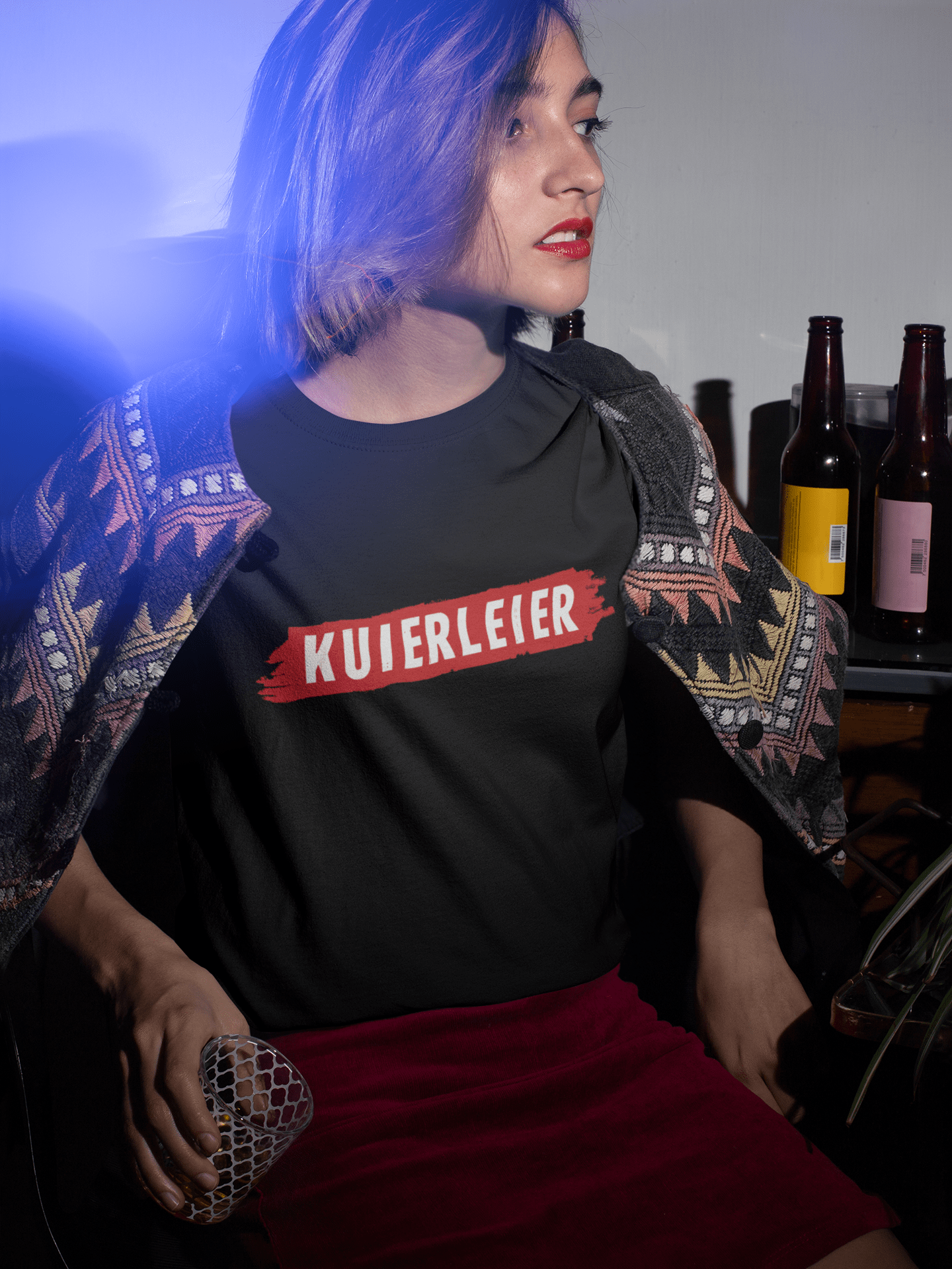 Idees Vol Vrees® "KUIERLEIER" Rooi/Wit Women's T-shirt