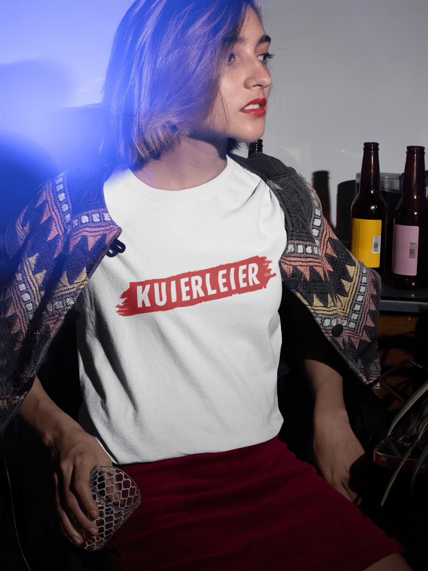 Idees Vol Vrees® "KUIERLEIER" Rooi/Wit Women's T-shirt