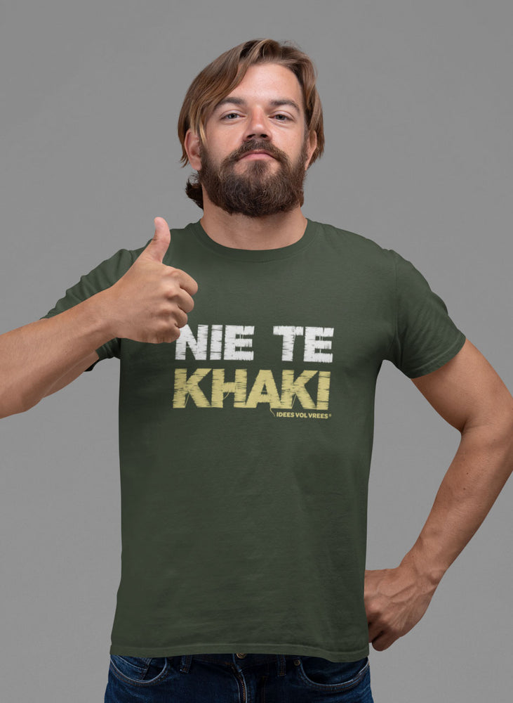 Idees Vol Vrees® Nie Te Khaki Men's T-shirt