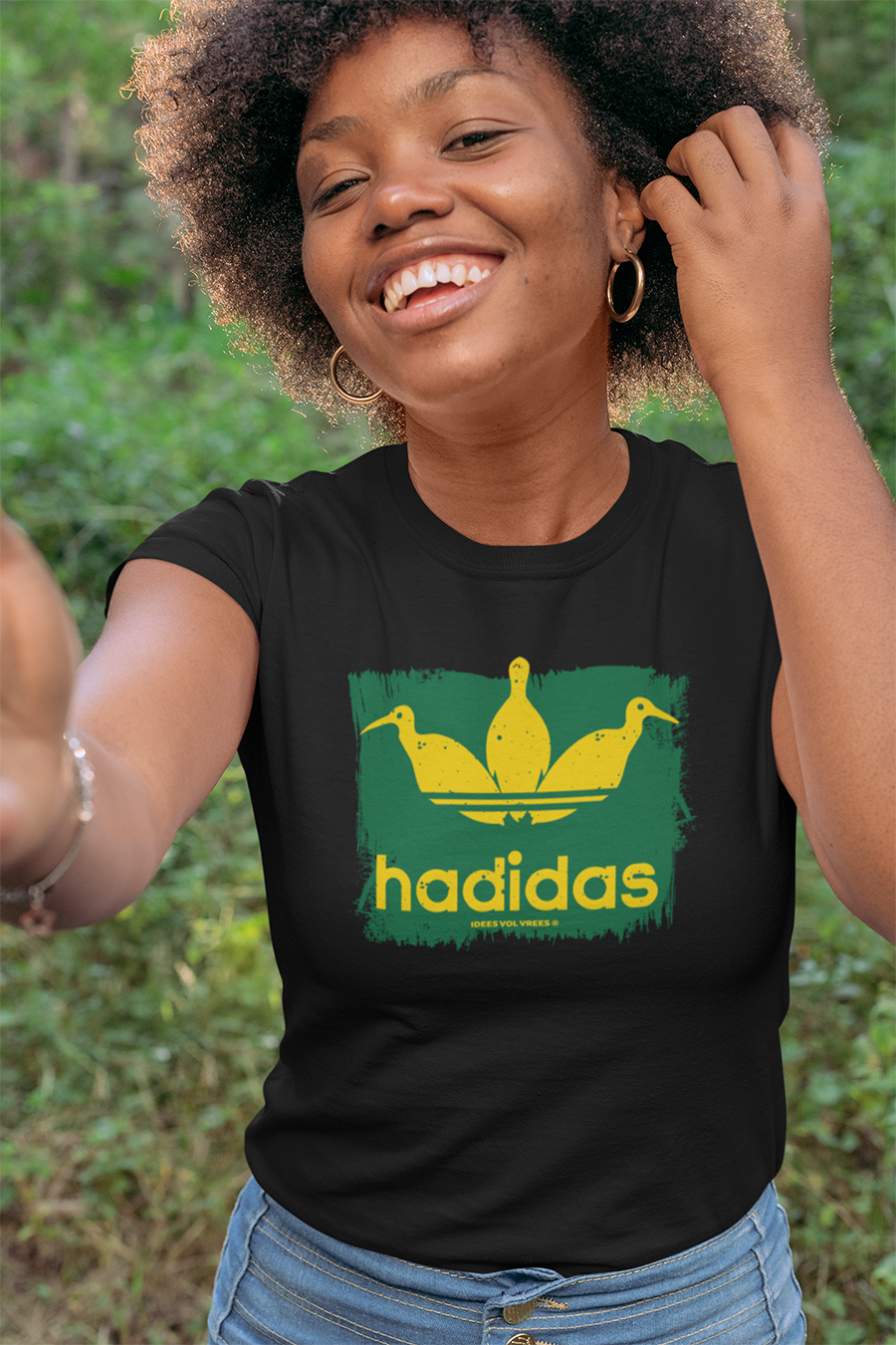 Idees Vol Vrees® HADIDAS Groen & Goud Women's T-shirt